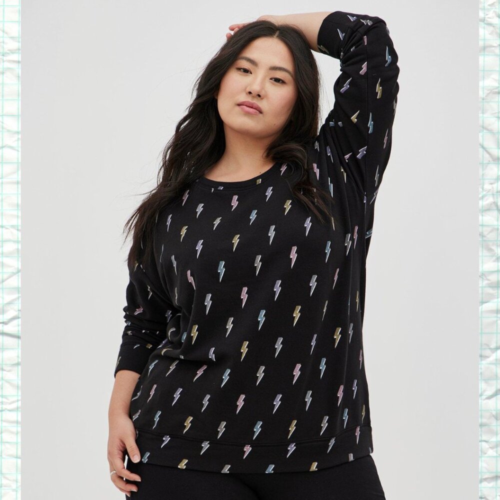 Relaxed Super Soft Fleece Crew Neck Drop Shoulder Sweatshirt NWT